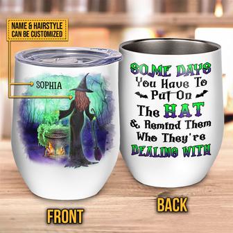 Witch Put On The Hat Custom Wine Tumbler - Halloween Gift - Thegiftio UK