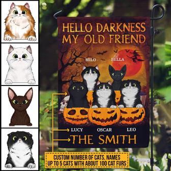 Witch Black Cat Hello Darkness Custom Flag - Halloween Gift - Thegiftio UK