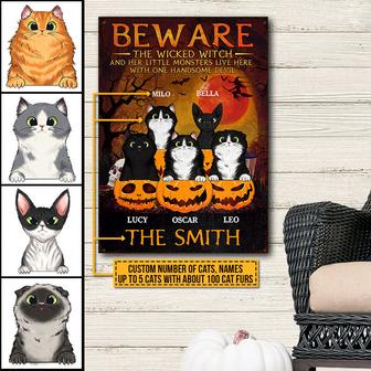 Witch Black Cats Lives Here Custom Metal Sign - Thegiftio UK