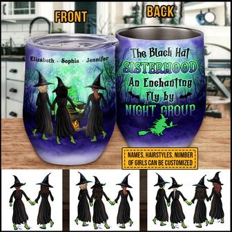 Witch Bestie Black Hat Custom Wine Tumbler - Halloween Gift - Thegiftio UK