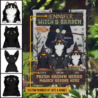 Witch Garden Magick Begins Here Custom Flag - Thegiftio UK