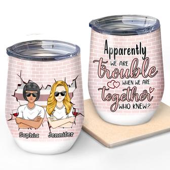 Besties We're Trouble Custom Tumbler - Gift for Best Friends - Thegiftio UK