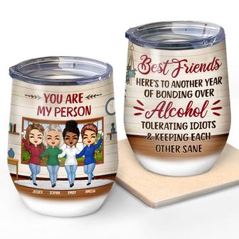 Best Friends Keeping Each Other Sane Custom Wine Tumbler - Thegiftio UK