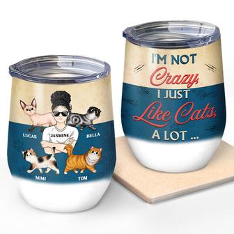I Just Like Cats Custom Wine Tumbler - Gift for Cat Lovers - Thegiftio UK