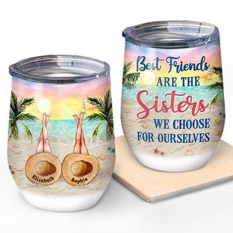 Personalized Beach Bestie Custom Wine Tumbler - Thegiftio UK