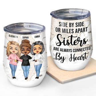 Connected By Heart Personalized Tumbler - Gift for Sisters - Thegiftio UK