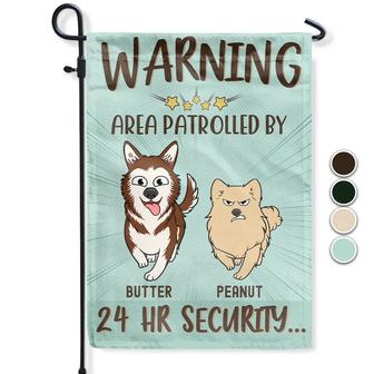 Warning Area Patrolled By 24 Hr Security Custom Flag - Gift - Thegiftio UK
