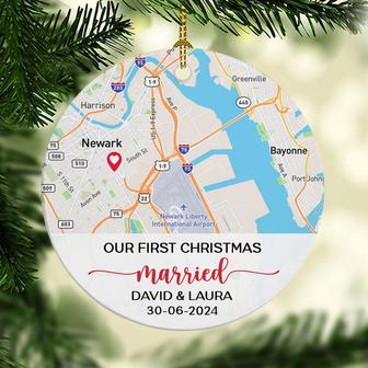 Our First Christmas Maps Personalized Ornament - Couple Gift - Thegiftio UK