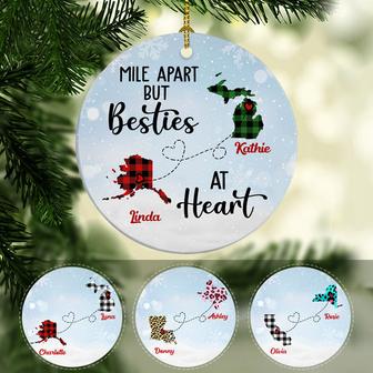 Bestie At Heart Long Distance Custom Ornament - Gift - Thegiftio UK