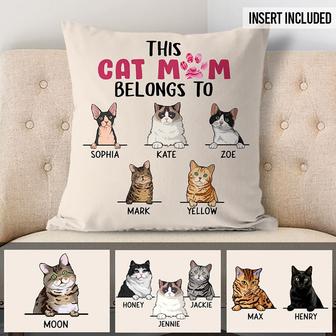 This Cat Mom Belongs To Custom Pillow - Gift for Cat Lovers - Thegiftio UK