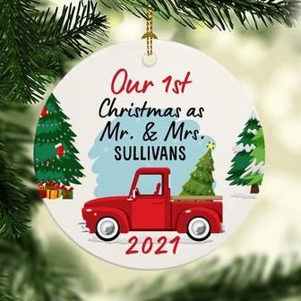 Our First Christmas as Mr & Mrs Custom Ornament - Gift - Thegiftio UK