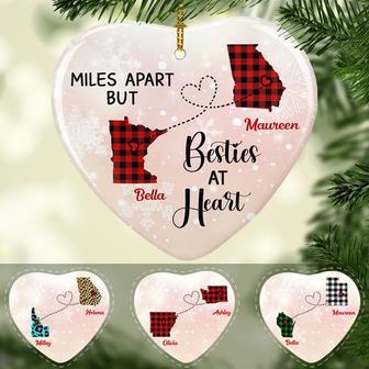 Bestie At Heart Long Distance Custom Ornament - Holiday Gift - Thegiftio UK