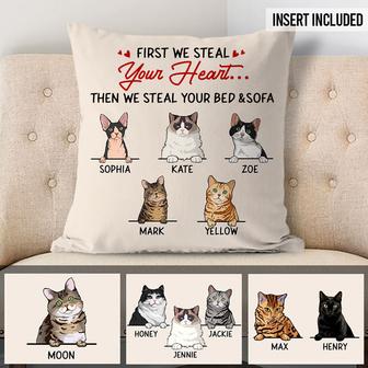 Steal Your Heart Personalized Pillow - Gift for Cat Lovers - Thegiftio UK