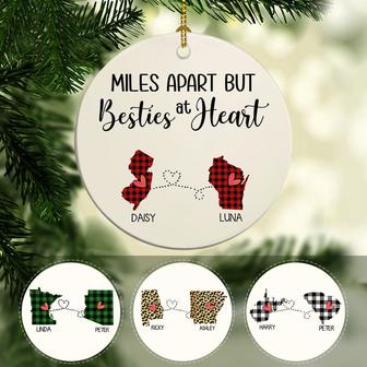 Miles Apart Besties Custom Ornament - Christmas Gift - Thegiftio UK
