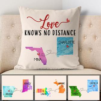 Love Knows No Distance Custom Pillow - Gift for Friends - Thegiftio UK