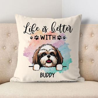 Life Is Better With Dogs Custom Pillow - Gift for Dog Lovers - Thegiftio UK