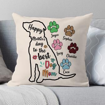 Happy Mother's Day To The Best Dog Mom Custom Pillow - Thegiftio UK