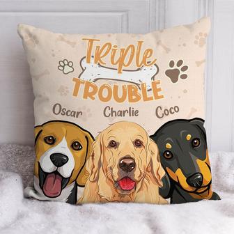 Double Trouble Dog Personalized Pillow - Gift for Dog Lovers - Thegiftio UK