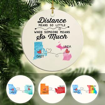 Distance Means So Little Custom Ornament - Gift for Friends - Thegiftio UK