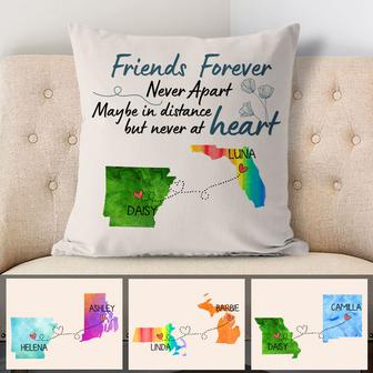 Long Distance Friends Forever Custom Pillow - Thegiftio UK
