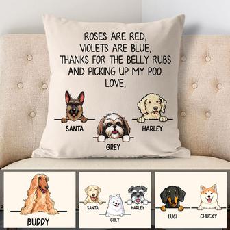 Roses Are Red Personalized Pillow - Gift for Dog Lovers - Thegiftio UK