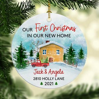 Our First Christmas In Our New House, Personalized Christmas Ornaments, Custom Holiday Decoration - Thegiftio