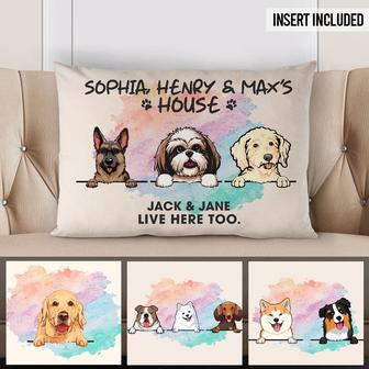 Live Here Too Personalized Pillow - Gift for Dog Lovers - Thegiftio UK