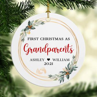 First Christmas as Grandparents, Personalized Ornaments, Custom Holiday Ornament - Thegiftio UK