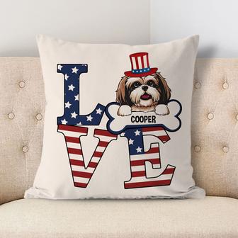 Love 4th of July Personalized Pillow - Gift for Dog Lovers - Thegiftio UK
