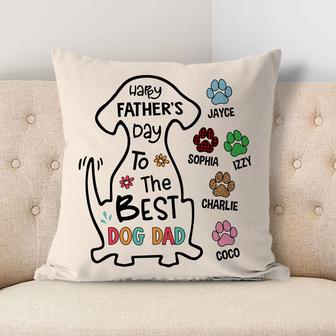 Happy Father's Day Best Dog Dad Personalized Pillow - Thegiftio UK