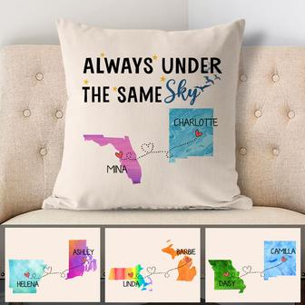 Always Under The Same Sky Custom Pillow - Long Distance Gift - Thegiftio UK