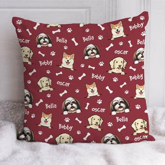 Dog Background Pattern Custom Pillow - Gift for Dog Lovers - Thegiftio UK
