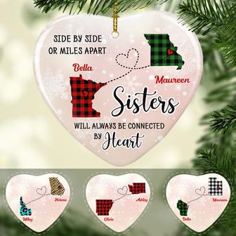 Sisters Will Always Be Connected By Heart Personalized - Thegiftio UK