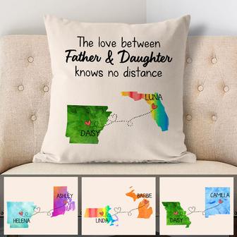 Long Distance Father And Daughter Custom Pillow - For Dad - Thegiftio UK