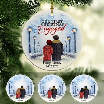 Our First Christmas Engaged Custom Ornament - Couples Gift - Thegiftio UK