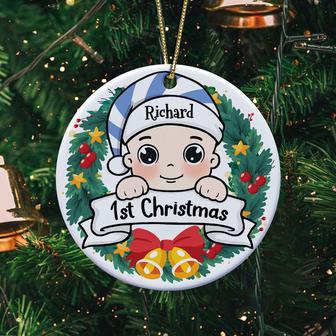Baby's First Christmas Wreath Custom Ornament - Baby Gift - Thegiftio UK
