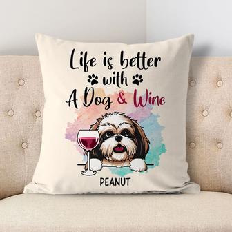 Life Is Better With Dogs Custom Pillow - Gift for Dog Lovers - Thegiftio UK