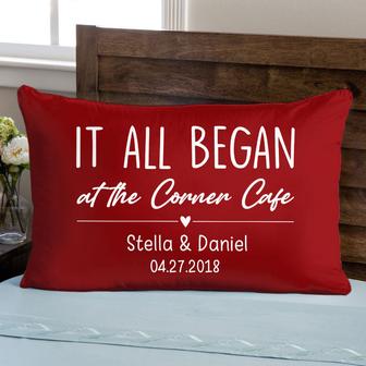 Where It All Began Personalized Pillow - Anniversary Gift - Thegiftio UK