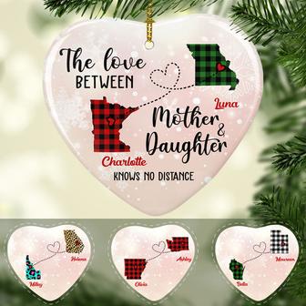 Mother And Daughter Long Distance Heart Custom Ornament - Thegiftio UK