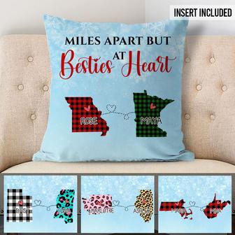 Besties Heart Personalized Pillow - Custom Christmas Gift - Thegiftio UK