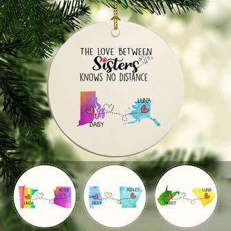 The Love Between Sisters Personalized Ornament - Sister Gift - Thegiftio UK