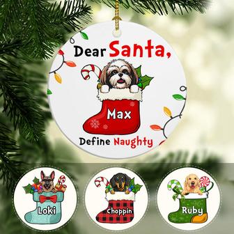 Define Naughty Personalized Ornament - Gift for Dog Lovers - Thegiftio UK