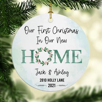 First Christmas In Our New House, Personalized Christmas Ornaments, Custom Holiday Gift - Thegiftio UK