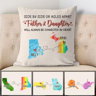 Family Connected By Heart Custom Pillow - Moving Gift - Thegiftio UK