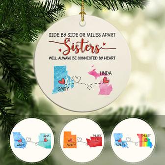 Sisters Will Always Be Connected Personalized Ornament - Thegiftio UK