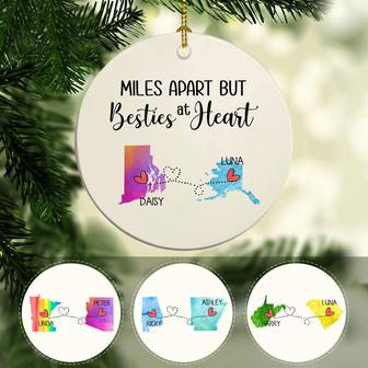 Bestie Long Distance Custom Ornament - Gift for Best Friends - Thegiftio UK
