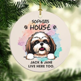 Live Here Too Personalized Ornament - Gift for Dog Lovers - Thegiftio UK