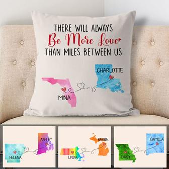 Always Be More Love Than Miles Personalized Pillow - Thegiftio UK