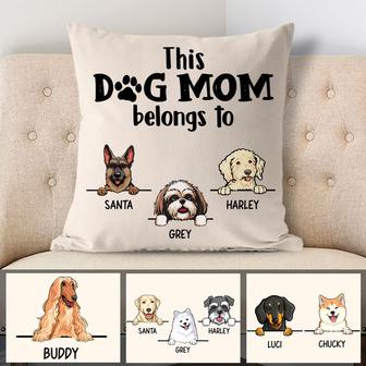 Dog Mom Belongs Personalized Pillow - Gift for Dog Lovers - Thegiftio UK