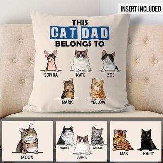 This Cat Dad Belongs To Custom Pillow - Gift for Cat Lovers - Thegiftio UK